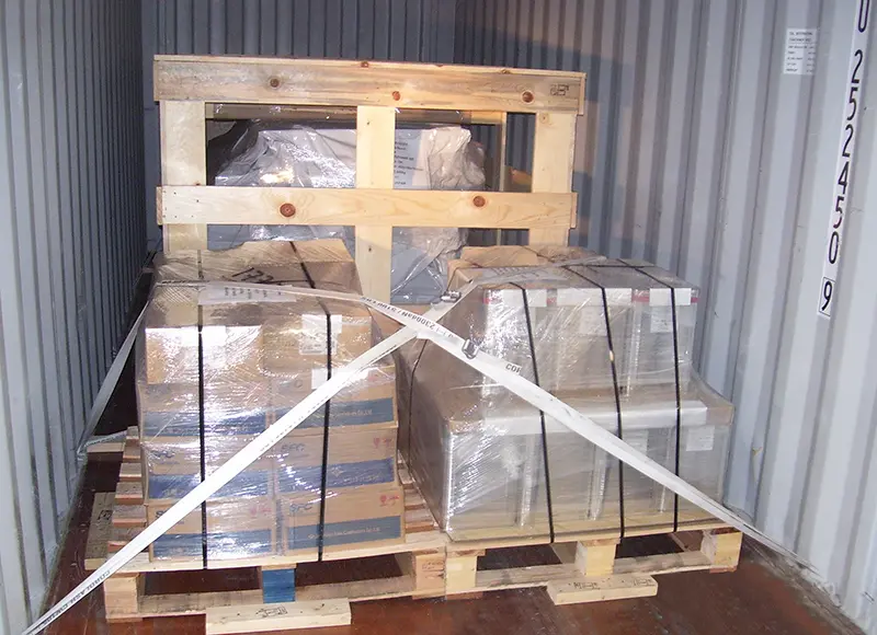 Machinery Packaged with Pallets & Open-Sided Crates