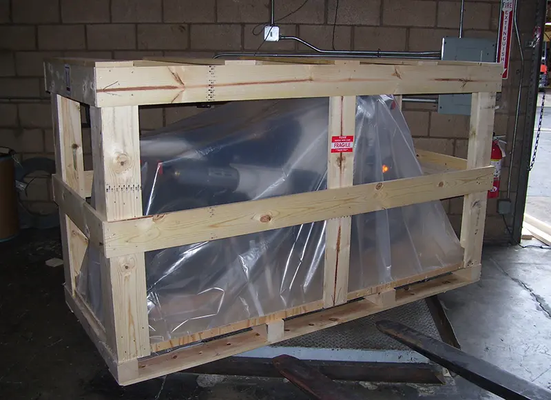 Motorcycle Packaged for Export Shipment to Huntington Beach